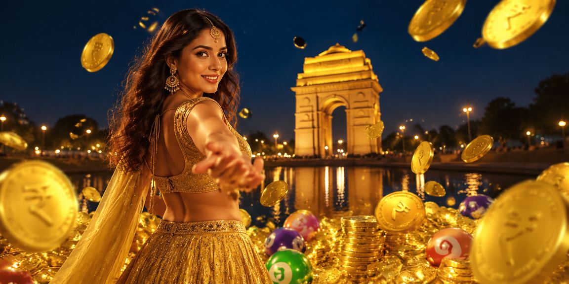 India Gate area with people engaging in lotteries and entertainment