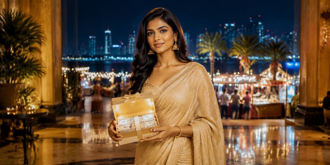 Indian night market illuminated with entertainment and social festivities